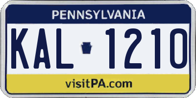 PA license plate KAL1210