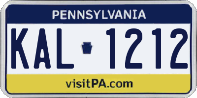 PA license plate KAL1212
