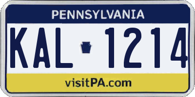 PA license plate KAL1214