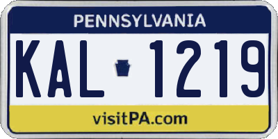 PA license plate KAL1219