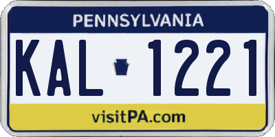 PA license plate KAL1221