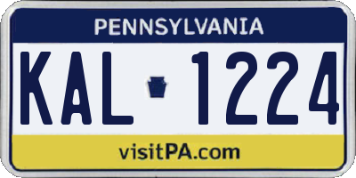 PA license plate KAL1224