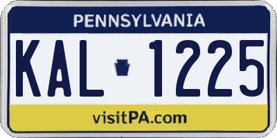PA license plate KAL1225