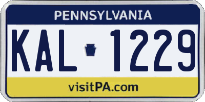 PA license plate KAL1229