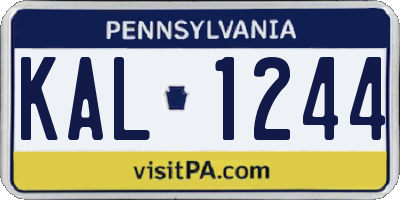 PA license plate KAL1244