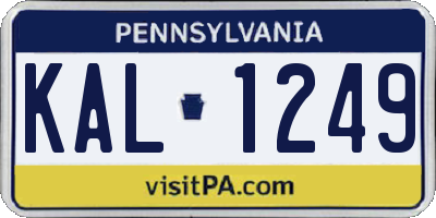 PA license plate KAL1249