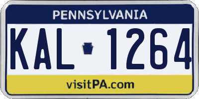 PA license plate KAL1264