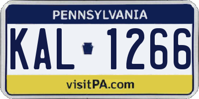 PA license plate KAL1266