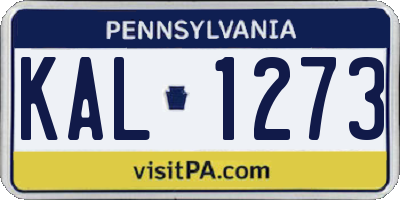 PA license plate KAL1273