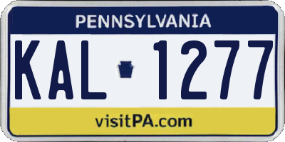 PA license plate KAL1277