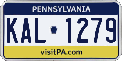 PA license plate KAL1279