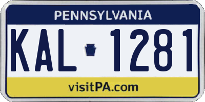 PA license plate KAL1281