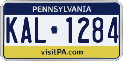 PA license plate KAL1284