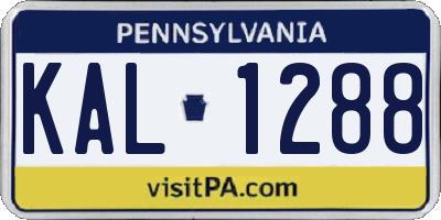 PA license plate KAL1288