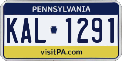 PA license plate KAL1291