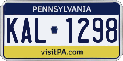 PA license plate KAL1298