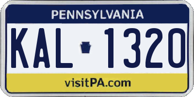 PA license plate KAL1320