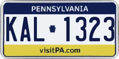 PA license plate KAL1323