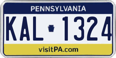 PA license plate KAL1324
