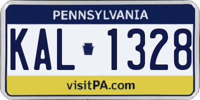 PA license plate KAL1328