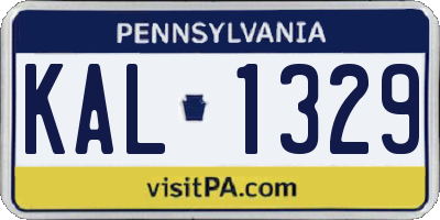 PA license plate KAL1329