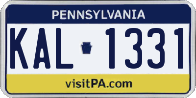 PA license plate KAL1331