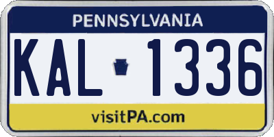 PA license plate KAL1336