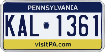 PA license plate KAL1361