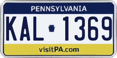 PA license plate KAL1369