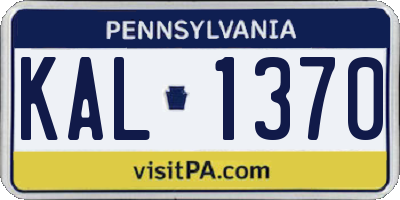 PA license plate KAL1370