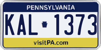 PA license plate KAL1373