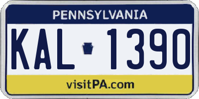 PA license plate KAL1390