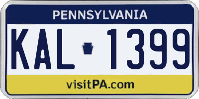 PA license plate KAL1399
