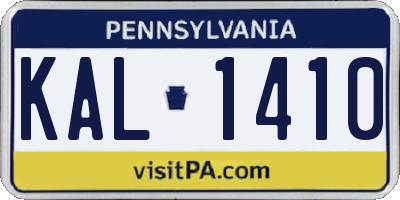 PA license plate KAL1410