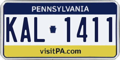 PA license plate KAL1411