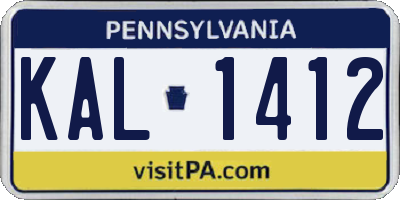 PA license plate KAL1412