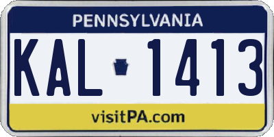 PA license plate KAL1413