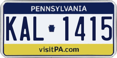 PA license plate KAL1415