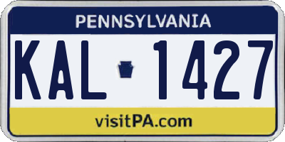 PA license plate KAL1427