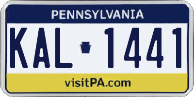 PA license plate KAL1441