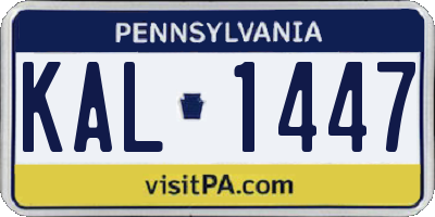 PA license plate KAL1447