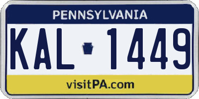 PA license plate KAL1449