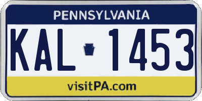 PA license plate KAL1453