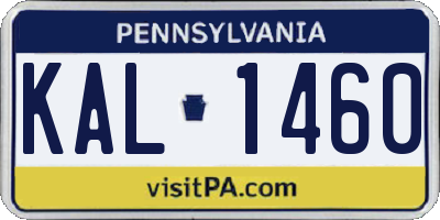PA license plate KAL1460