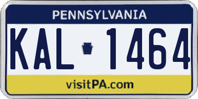 PA license plate KAL1464