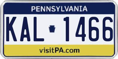 PA license plate KAL1466