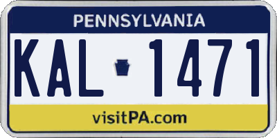 PA license plate KAL1471