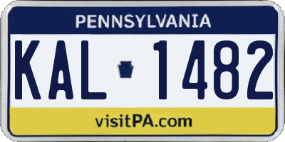 PA license plate KAL1482