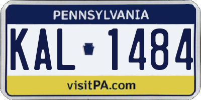 PA license plate KAL1484