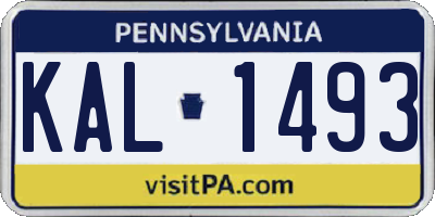 PA license plate KAL1493